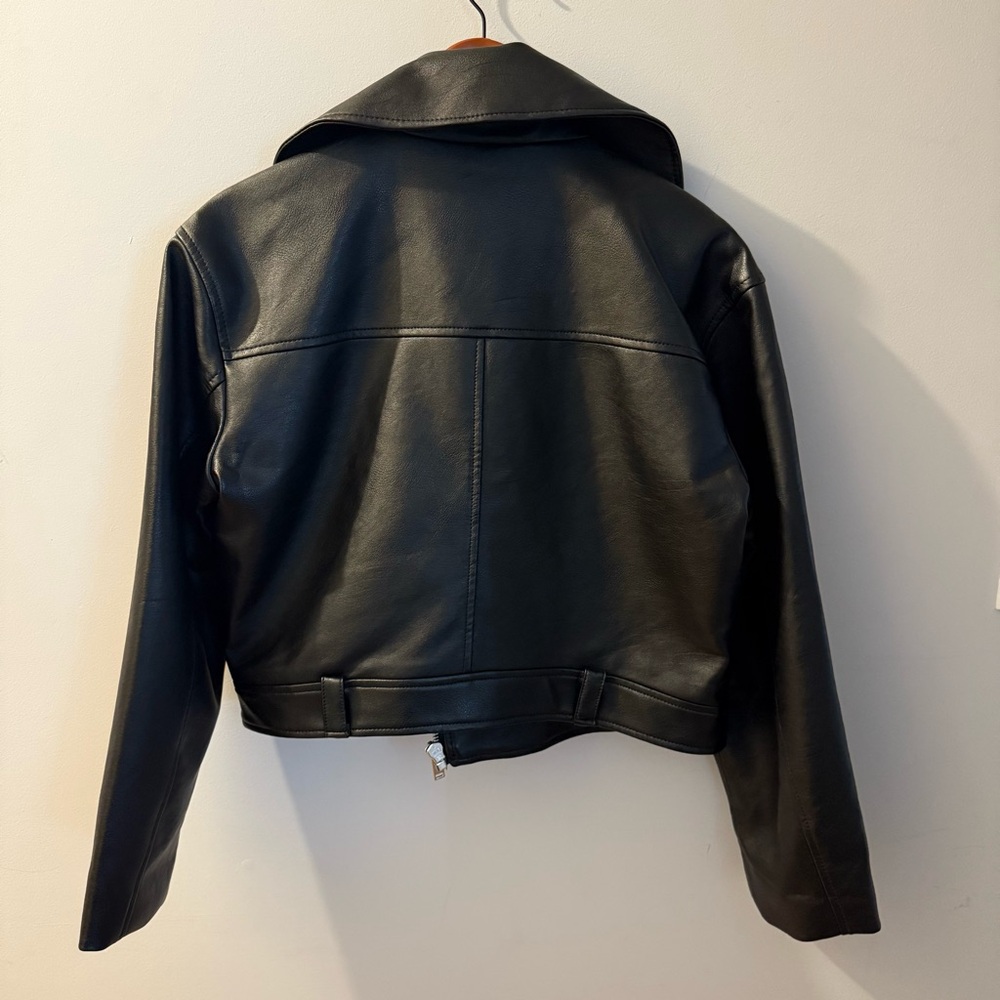 Abercrombie & Fitch Classic Black Leather Biker Jacket - Picture 4 of 4